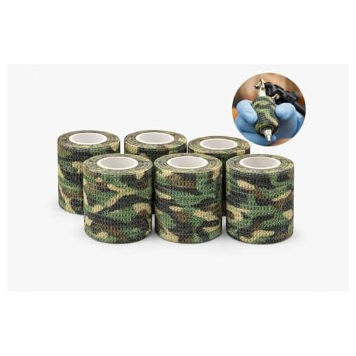 Lot de 6 bandes adhésives antidérapantes et confortables pour tatouage Camouflage militaire