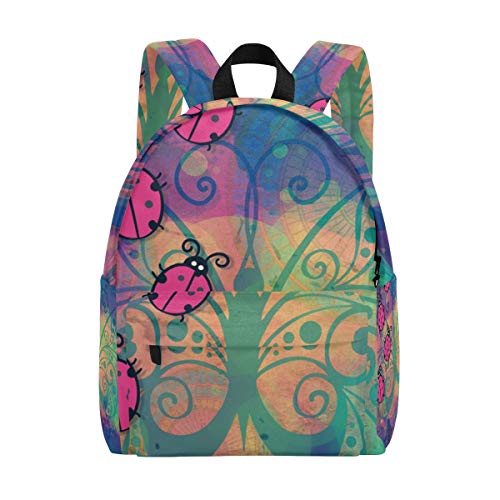 Mochila pequeña y Liviana y Escolar de Viaje para niño Niña Mariposa de Siete Puntos