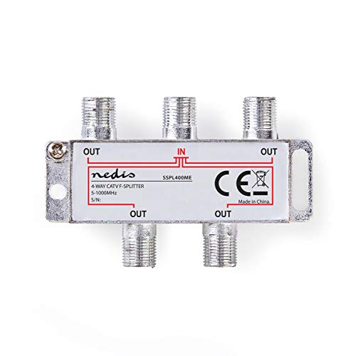 Nedis SSPL400ME Sat-F-Verteiler | max. 8,0 dB Einfügedämpfung | 5-1000 MHz | 4 Ausgänge