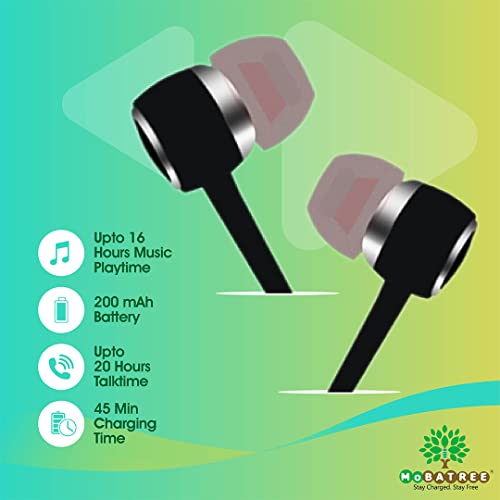 Image of MOBATREE 703 Bluetooth Wireless in Ear Earphones | 20 Hours Battery Life | Blooming Bass | Passive Noise Cancellation | Bluetooth 5.0 with Mic (Black)