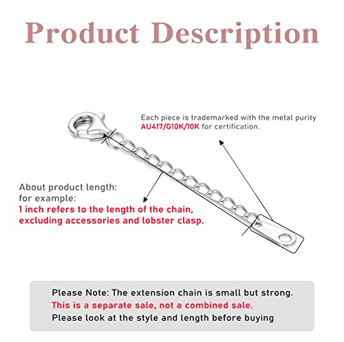 Image of 10k 14k Real Gold 1 inch /1.5 inch /2 inch /2.5 inch /3 inch /4 inch /5 inch Necklace Extender, Necklace Bracelet Extender Chain, Durable Gold Extender Chain, Adjustable Extension Chain for Necklace Bracelet Anklet