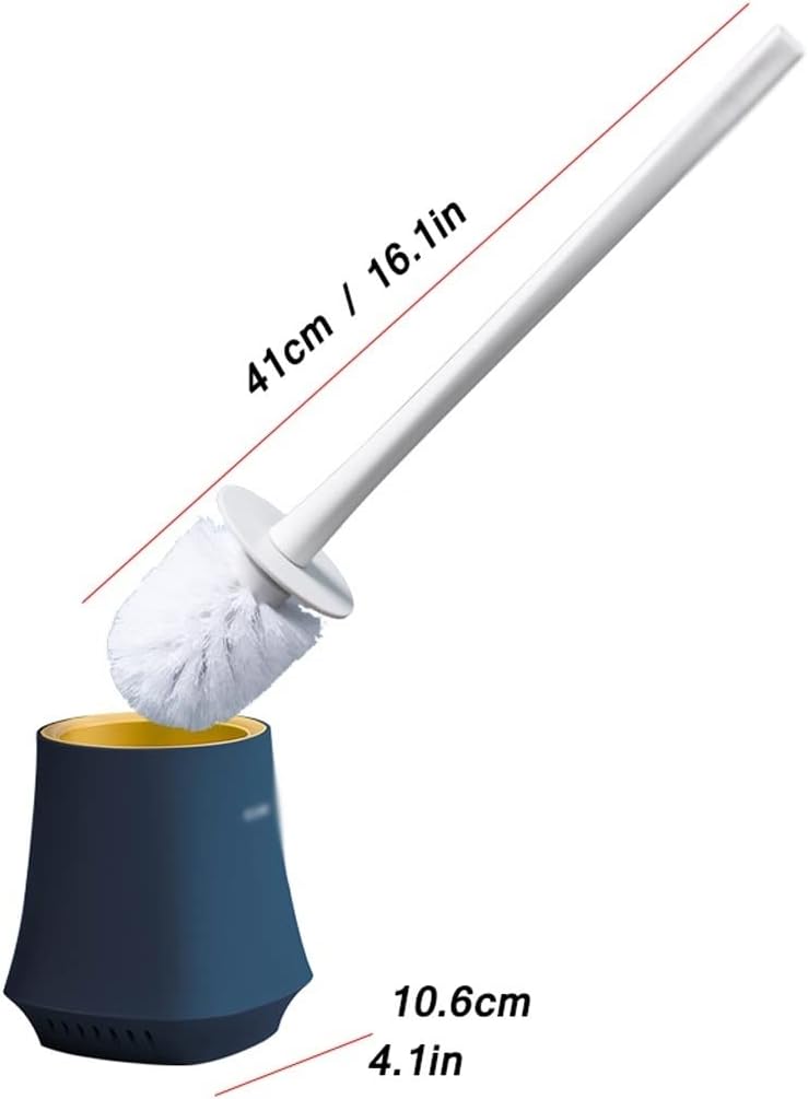 Toilet Brush Holder Toilet Brush Holder Household Toilet Bowl Brush with Base Bathroom Long Handle Cleaning Brush 360° No Dead Angle Soft Hair Toilet Cleaning Brushs Toilet Brush Holders(B)