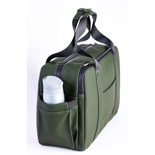 The FTL Lite Mens Gym to Office Bag - 17L Briefcase Gym Bag Hybrid with Shoe Compartment & 16" Laptop Sleeve - Executive Daily Carry & Overnight Duffel for Athletic Business Pros - Abbot Green4