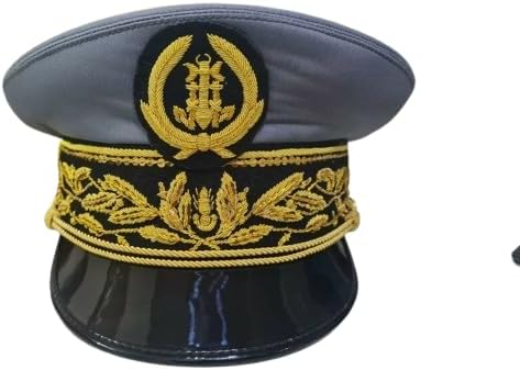 French Merchant Navy Visor Cap Reproduction Hand Embroidered