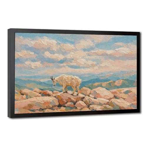 Chèvre de montagne médiévale impression sur toile artistique 40cm
