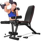 【UTILISATION POLYVALENTE】Entraînez tous les groupes musculaires importants avec une variété d'exercices sur le banc de musculation Que ce soit pour les bras, la poitrine, le dos, les jambes ou le ventre, les possibilités de réglage polyvalentes permettent un entraînement individuel pour chaque niveau de fitness. Ainsi, vous atteignez vos objectifs d'entraînement efficacement et confortablement depuis chez vous.