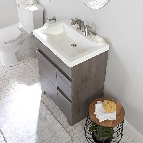 Spring Mill Cabinets Muriel Bathroom Vanity With Sink, 24.5" W X 16.75" D X 33.89" H, Dark Oak #TOP2