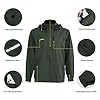 Halfword Windproof Jackets Men Windbreaker Softshell Zip Pockets Detachable Hood Outdoor Hiking Lightweight Waterproof Green XXXL #4
