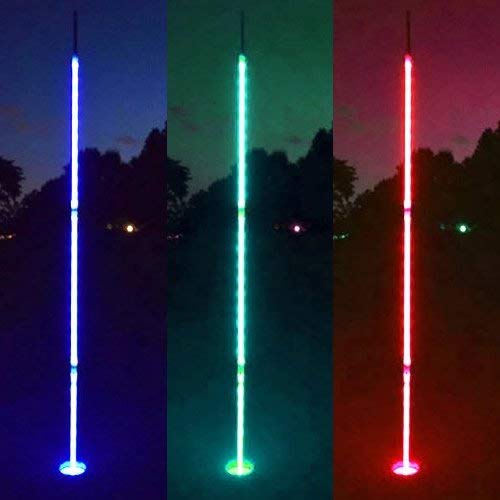 Light Up Golf Flags (Set of 3) - 6.5 ft Glowing LED Night Golf Pin Flags