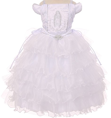 BluNight Collection Off Shoulder Sleeves Virgin Mary Embroidered Little Girl Baptism Dresses2