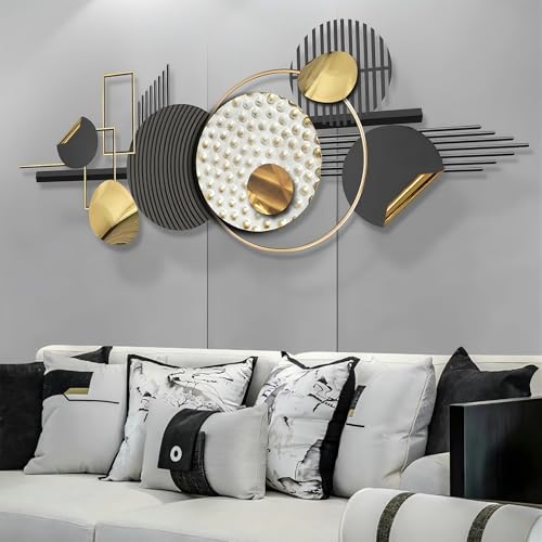 Blissio 2025 Decorazioni da Parete, Geometria Metallo Decorazioni Parete, 3D Quadri in Rilievo, Decorazioni Muro Salotto, per Entrata,Corridoio,Decorazione Parete Artistica Astratta (150x60cm)