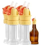 Flaschenaufsätze für Kinder, Wiederverwendbarer Trinkflaschendeckel, Flaschenverschluss Adapter zum Trinken, Trinkflaschenverschlüsse Für Die Meisten Standardflaschen (Orange, 4)