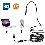 Endoscopio, Potensic 2 en 1 Cámara de Inspección de 2.0 Megapíxeles Boroscopio de Serpiente...