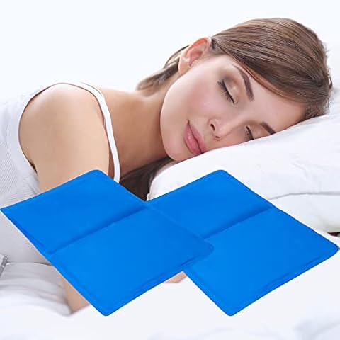 Supply Cube 2 Pack Gel Cooling Mat | Cooling Gel Pillow for Absorbs and Dissipates Heat | Cooling Pillow Cushion Pads for Night Sweats & Cooling Pillow Increase Sleep Quality Cover