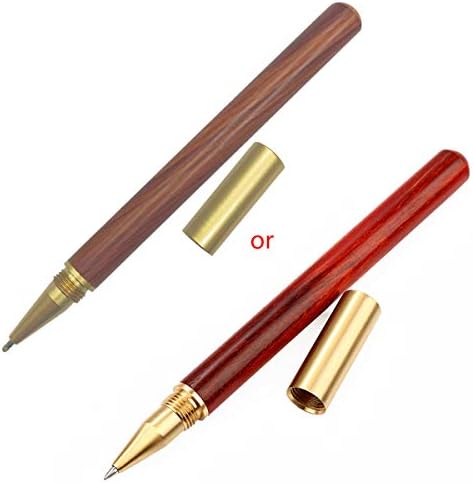 Hibye Vintage Wood Body Ballpoint Pen Ball Pens Brass Ball Roller Pen Metal Cap Stationery School Supplies