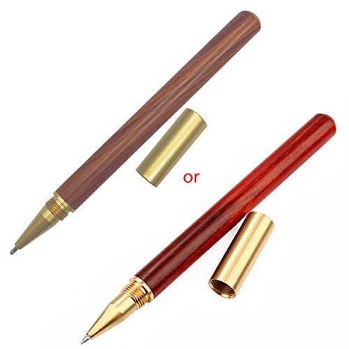 Hibye Vintage Wood Body Ballpoint Pen Ball Pens Brass Ball Roller Pen Metal Cap Stationery School Supplies #TOP1