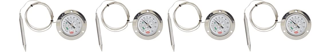 Cooper-Atkins 6142-13-3 Vapor Tension Panel Thermometer with Front Flange, NSF Certified, 48 Capillary Length, -40/120°F Temperature Range (4)
