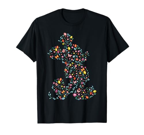 Disney Mickey Mouse Spring Flower Easter Egg Silhouette Pose T-Shirt