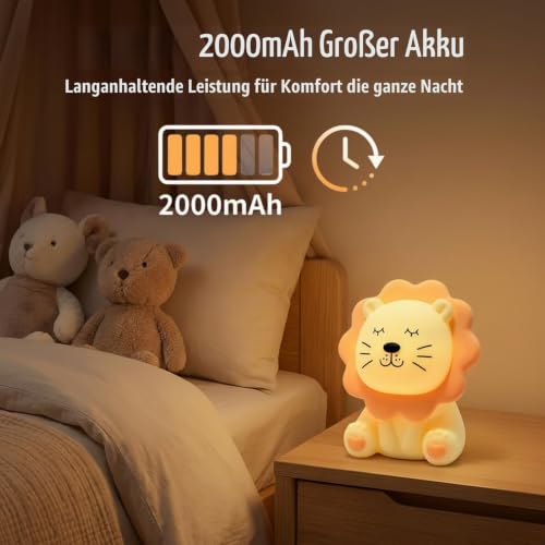 Kinder Nachtlicht Löwe Baby Stilllicht Dimmbar Kinderlampe Babyzimmer Deko – Ansicht 4