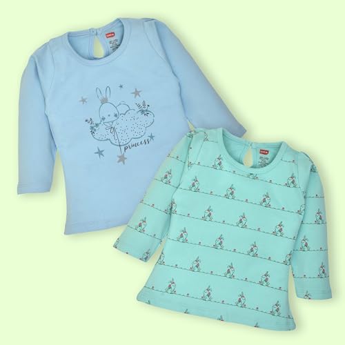 Image of LuvLap Baby Girls 100% Cotton Full Sleeve Girls Top Pack of 4
