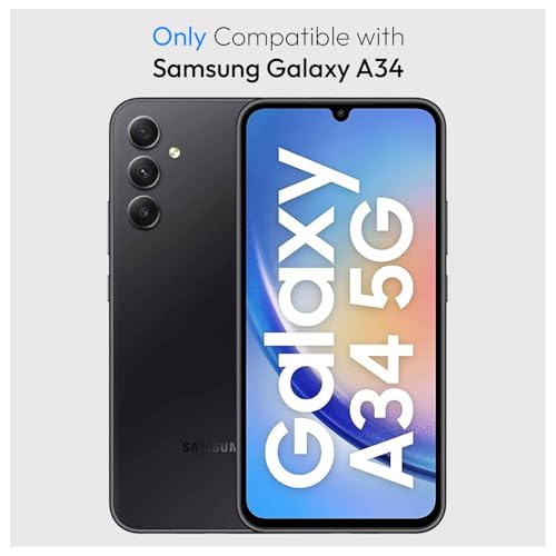 Image of KAPAVER Hybrid Shockproof Back Cover Case Compatible with Galaxy A34 (PC+TPU) (Clear)