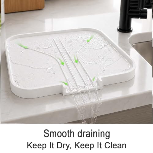 Image of ZOLMIX Dish Drying Rack, Dish Drainer Basket with Drainer Tray, Utensils Drying Rack Anti-Rust Detachable Cutlery Holder, Bartan Basket with Drain Tray, Kitchen Utensils Organizer, White (42x32x13 cm)