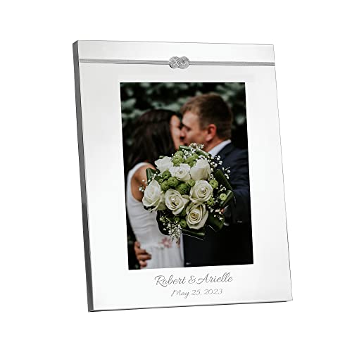 Wedgwood Vera Wang Personalized Infinity 8X10 Wedding Picture Frame, Custom Engraved Silver 8X10 Frame For Wedding, Anniversary, Bride And Groom Photos #TOP22
