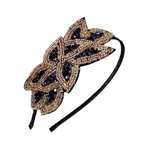 1920s Headpiece Flapper Headband Leaf Beaded Headbands Elegant Crystal Headbands 1920s Vintage Accessories for Women Cover
