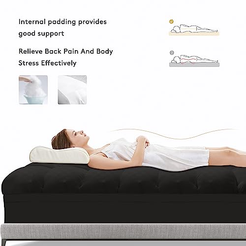 SameBed Mattress Topper Full,Extra Thick Mattress Pad Cover for Back Pain,Cooling Mattress Protector with 8-21 Inch Deep Pocket,Overfilled Down Alternative Filling,Black by SameBed - Used condition - Image 6