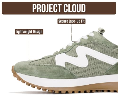 Image of Project Cloud Trendy Fashion Sneakers for Women 2026 - Memory Foam and Non-Slip Comfortable Casual Ladies Shoes for Womens Fashion Sneakers - Lightweight Lace-up Shoes (Lecco)