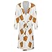 FOSKERV Women's Long Sleeve Robe, Soft Comfortable Loungewear with Belt, Fashion Open Front Nightgown for Bedroom, Living Room, Brown And Yellow Waffles, (L)