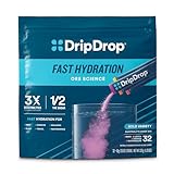 DripDrop Hydration - Electrolyte Powder Packets - Watermelon, Berry, Orange, Lemon - 32 Count
