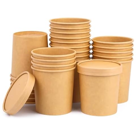 Giwrmu 16 Oz Compostable Soup Cups Cover
