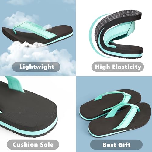 Women's Flip Flops 1 Pair, Summer Sandals for Women 5-11 Colorful Beach Slippers Vacation Shoes Indoor Outdoor4