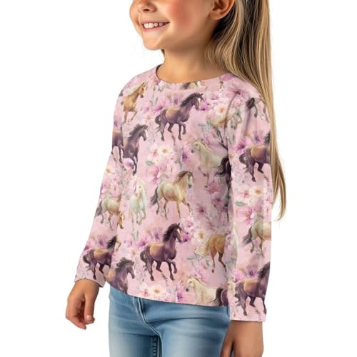 Image of WELLFLYHOM Long Sleeve T-Shirt for Boys Girls 3-16 Years Old Tee Tops Crewneck Pullover Shirts Fall Outfits
