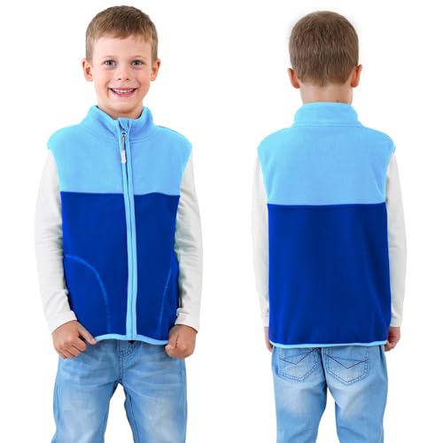 Boys Full Zip Polar Fleece Vest Sleeveless Outwear Warm Jacket with Pockets2