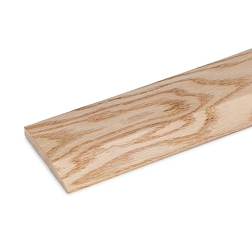36\" Unfinished Oak Reducer Threshold – 5\" Wide x 5/8\" High Half Threshold | Solid Wood Transition Strip for Flooring | Stainable Trim | Made in USA (3 FT) - Thumbnail 2
