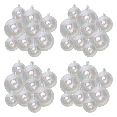 Blurap Iridescent Ornament Balls 36 PCS Multisize Clear Ornament Balls for Halloween DIY Cauldron Bubble Iridescent Plastic Ornaments Ball for Crafts Decor Clear Christmas Ornaments for Christmas Tree