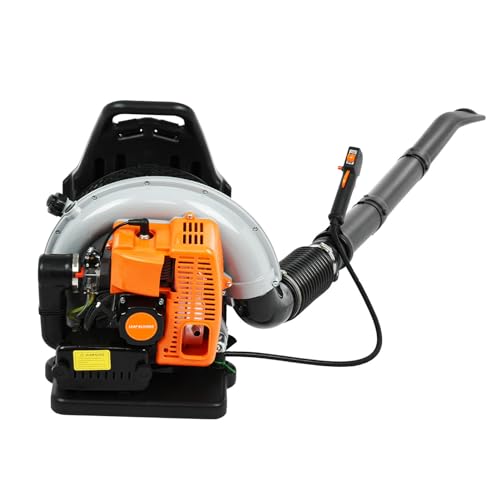Souffleur Thermique à Dos 65cc 2 Temps – Souffleur de Feuilles Thermique 3.6HP Air Refroidi, Power Blower pour Feuilles, Sable, Graviers et Neige, Moteur Puissant 6800rpm, Réservoir 1.7L
