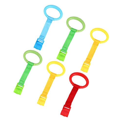 Veemoon Walking Assist Tools 6pcs Crib Hanging Pull Rings Nursery Bed Stand up Ring