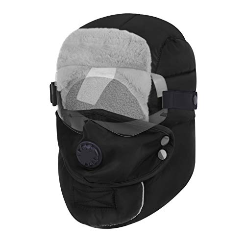 Clobeau Toddlers Kids Trapper Hats Bomber Earflap Winter Trooper Caps Ski Snowboard Hat (BlackN)