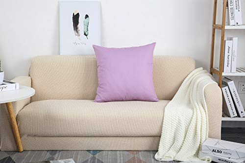 Tangdepot Cotton Solid Throw Pillow Covers, 24" X 24" , Light Purple Lavende #TOP5