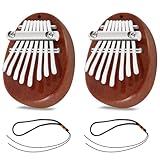 EASTROCK Lot de 2 mini kalimba &agrave; 8 touches, piano &agrave; pouce avec accessoire...
