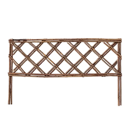 Gartenzaun-Bordüre aus natürlichem Weidengeflecht, 61 cm, Landschaftseinfassung, Lattenzaun für Blumenbeete und Terrasse, umweltfreundliche Gartendekoration, rustikale Outdoor-Sichtschutzlösung