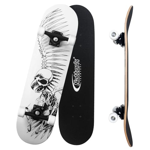 Nattork Completa Skateboard 31 Inch para Niños Niñas,...