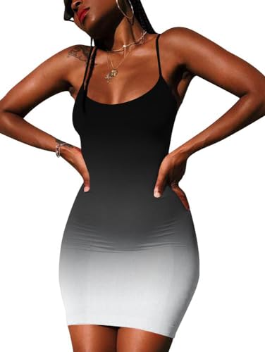 Image of Nimsruc Women Sexy Bodycon Mini Dress Summer Short Backless Spaghetti Strap Dresses