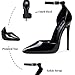Elisabet Tang High Heels, Women Pumps D'Orsay Ankle Strap Pointed Toe Stiletto Heels Party Wedding Shoes Black 8