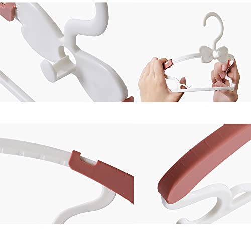 Baby Hangers For Nursery, 20 Pack Kids Hangers With 6 Clothing Dividers, Baby Clothes Hangers, Non-Slip Stackable Plastic Infant Pant Newborn Children Coat Hanger For Girls Toddler Child Pink #TOP5