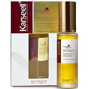 Karseell MACA CARE SYSTEM- Sérum Capilar de Aceite de Argán Marroquí, Aceite Pelo, Reparación Profunda, Colágeno, Pelo Seco y Dañado- 50 ml.