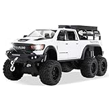 SASBSC 6X6 Toy Pickup Trucks for 3+ Year Old Boys 1/24 Diecast Pick up Truck Toy Cars with Light and Sound Metal Car Model Toys for Aged 3-12 Kids Birthday (White)